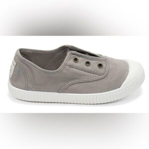Victoria Kid's Gray Canvas 100% Organic Cotton Sneaker Slip On Shoes Size 30